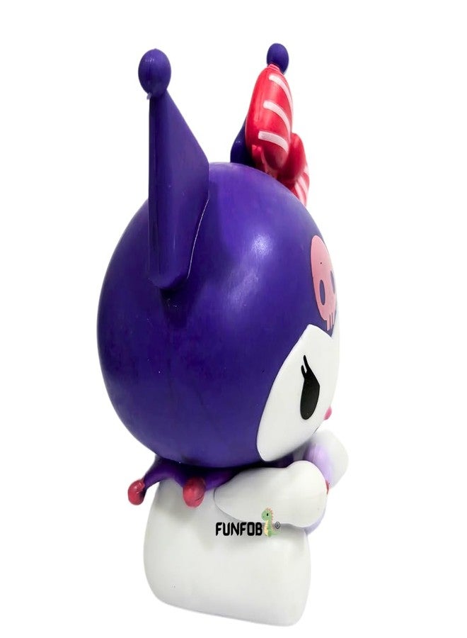 FUNFOB Kuromi Action Figure Height -7.5cm Collectible Figurine PVC Multicolour | Kuromi Purple White with Flower - Image 3